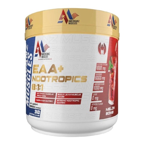 1 - Americanz Muscles EAA + Nootropics 8:1:1,  Melon Bomb  0.66 lb  30 Servings 