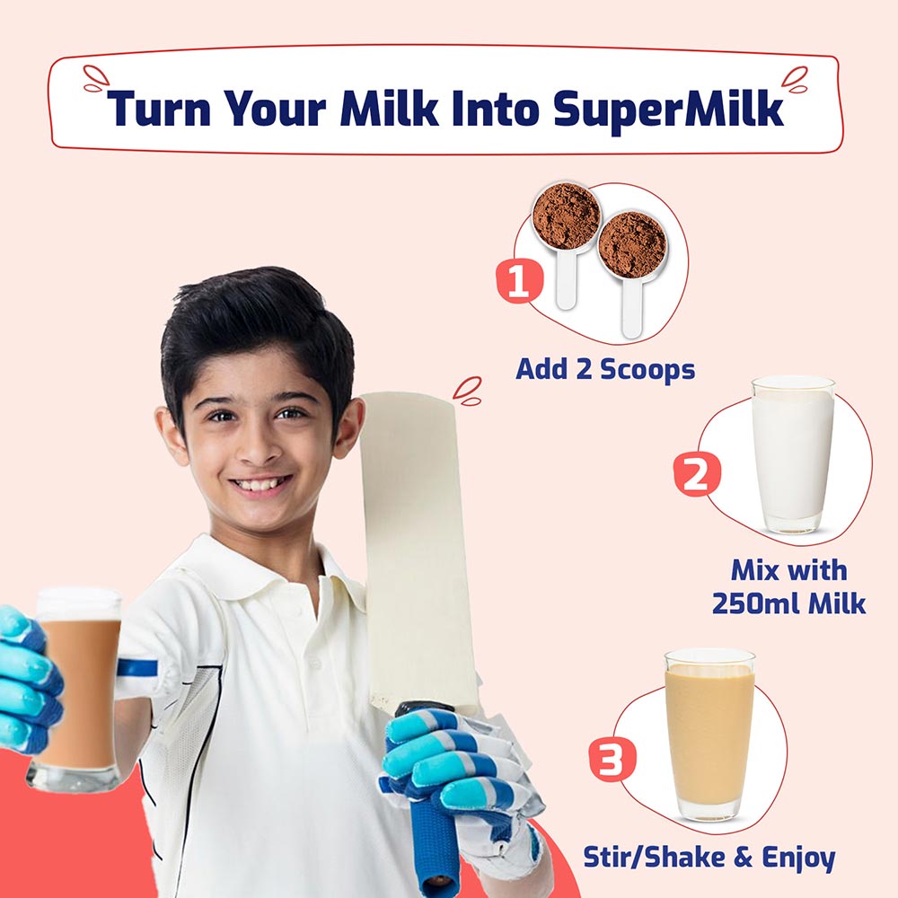 7 - Supermilk Gritzo Height+ for 13+ Yrs Boys Personalized Protein & Nutrition Drink Mix,  400 g  Cafe Mocha 