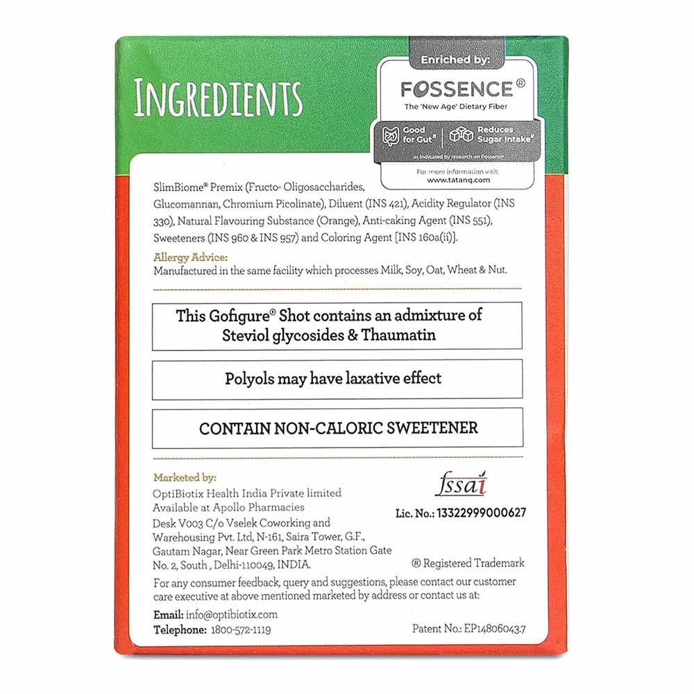 3 - GoFigure Pre Meal Supplement Powder Shot,  21 sachets/pack  Orange 