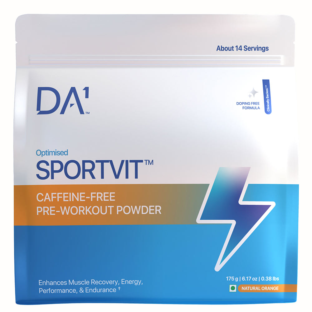6 - Decode Age Optimised SportVit Caffeine Free Pre-Workout Powder,  0.38 lb  Natural Orange 