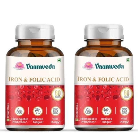 1 - Vaamveda Iron & Folic Acid (Pack of 2),  60 tablet(s) 