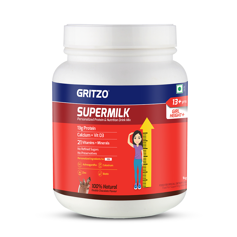 Supermilk Height+ for Girl 13+ years,  1 kg  Double Chocolate  13+ Yrs  Girl  Height+ 