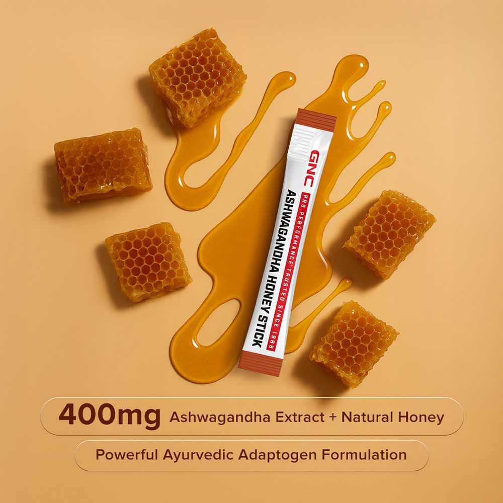 6 - GNC Pro Performance Ashwagandha Honey Stick,  30 sachets/pack 