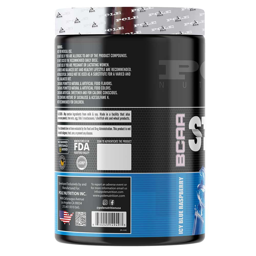 2 - Pole Nutrition BCAA Stroke,  0.93 lb  30 Servings  Blue Raspberry 
