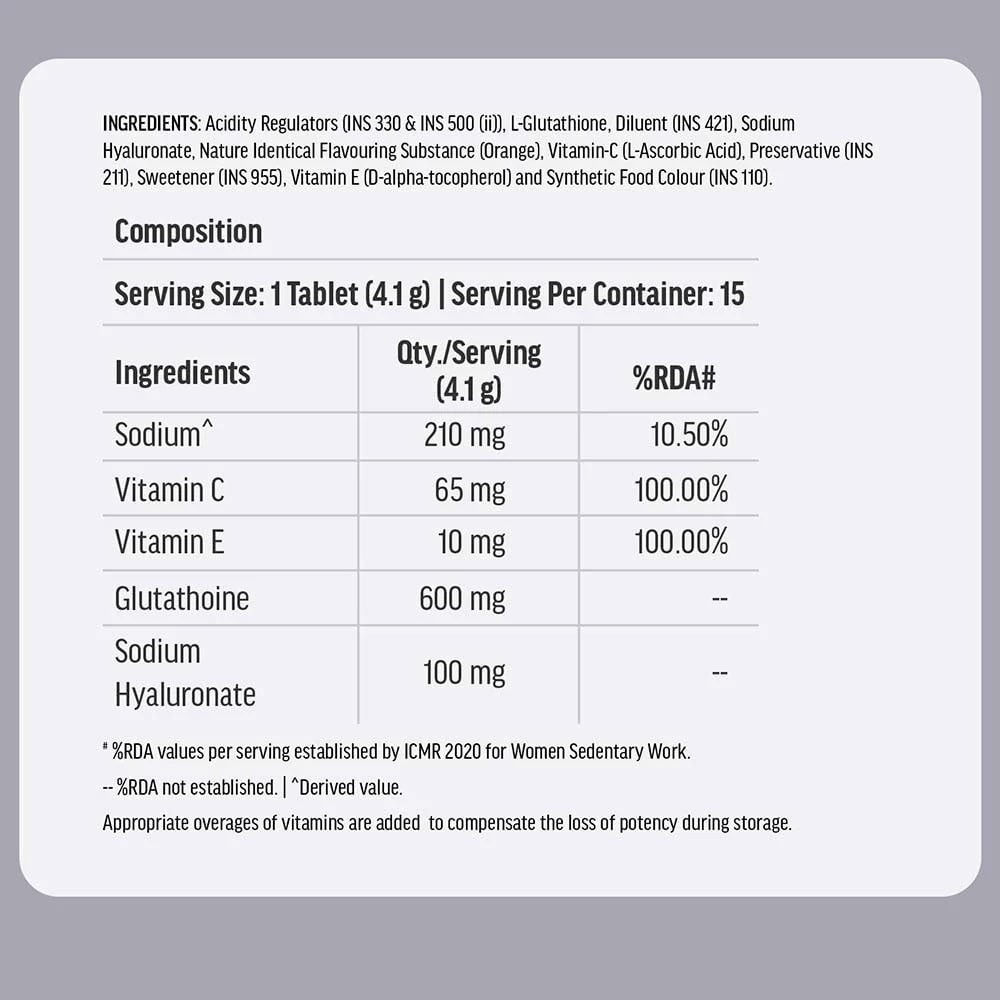 Skin Radiance Collagen 200 g Orange & Glutathione Effervescent 15 Tabs Combo