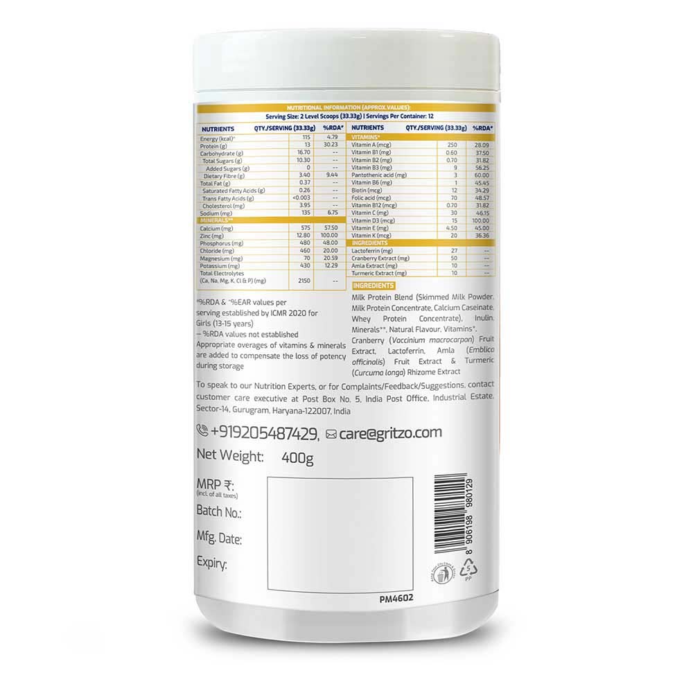 7 - Supermilk Height+ Unsweetened 13+ y Boys Personalized Protein and Nutrition Drink Mix,  400 g  Creamy Vanilla