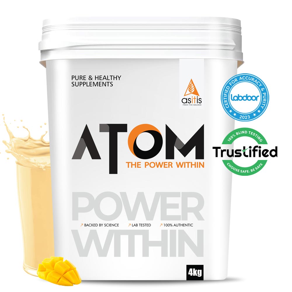 1 - AS-IT-IS Nutrition ATOM Whey Protein with Enzymes,  8.8 lb  Mango Fusion 