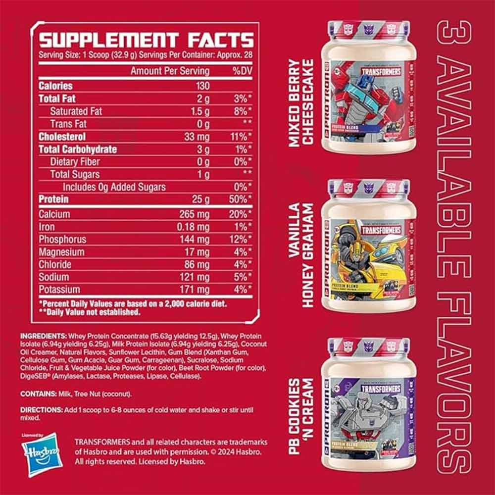 4 - Core Nutritionals Transformers Protron Protein Blend,  1.99 lb  Mixed Berry Cheesecake 