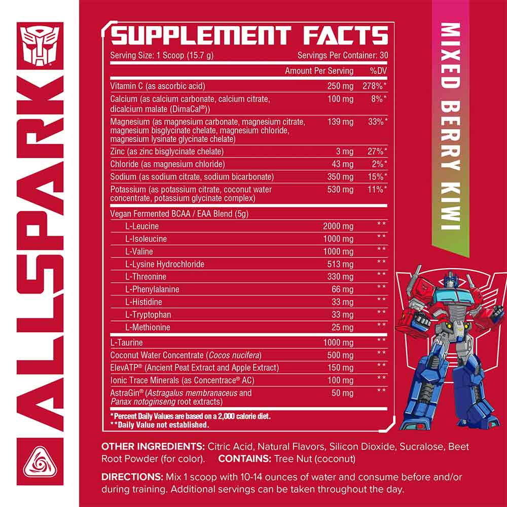 2 - Core Nutritionals Transformers AllSpark Hydration + EAA,  Mixed Berry Kiwi  1.03 lb  30 Servings 
