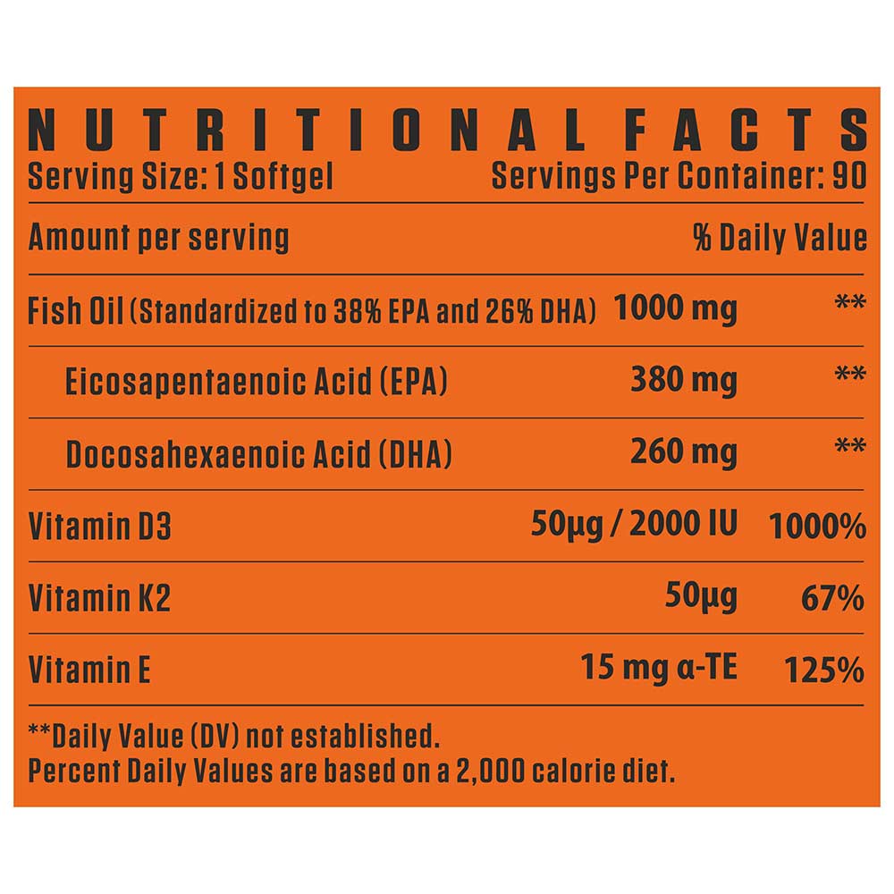 3 - Flex Wheeler Nutrition Omega 3 D3+K2,  90 softgels 