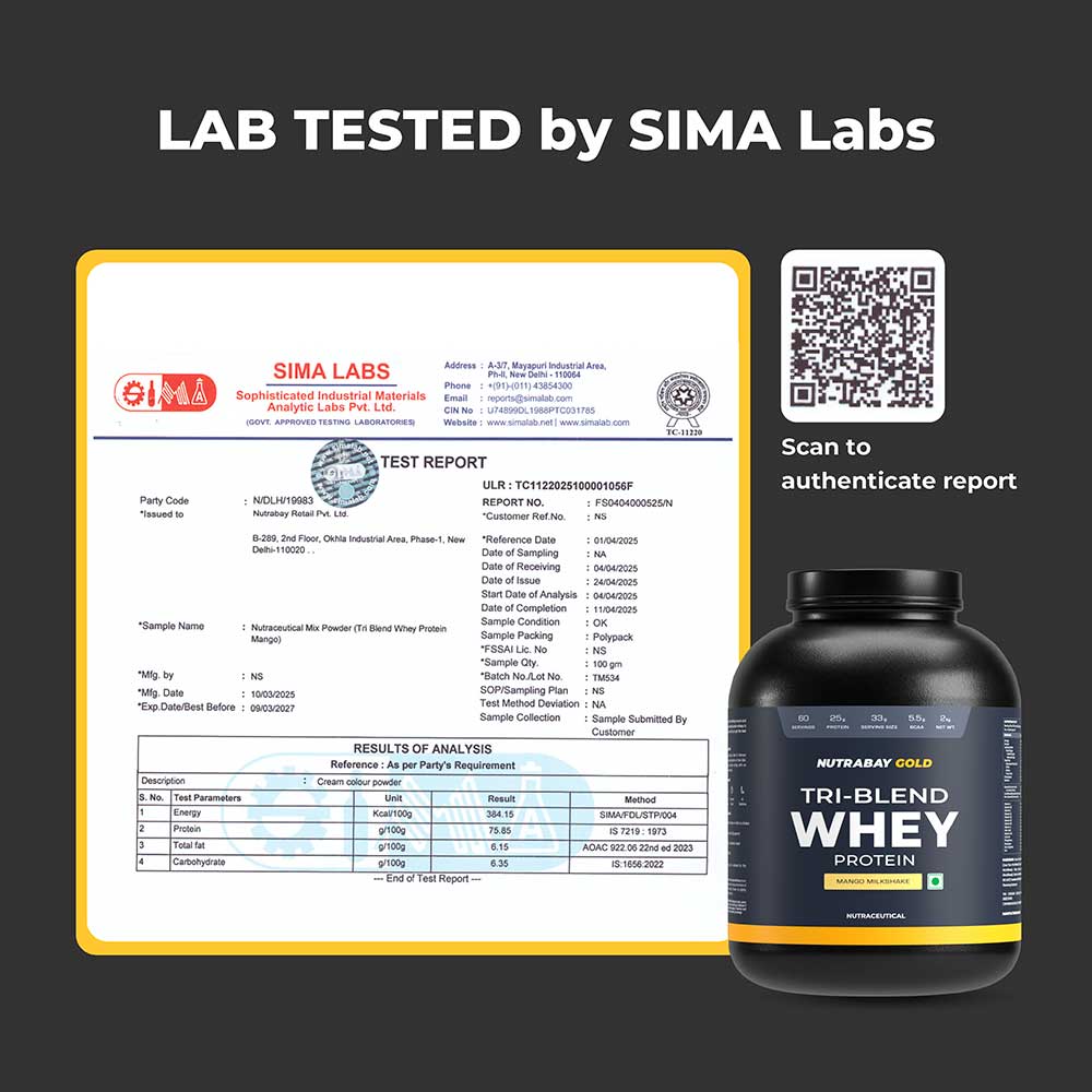 Nutrabay Gold Tri-Blend Whey Protein,  4.4 lb  Mango Milkshake 