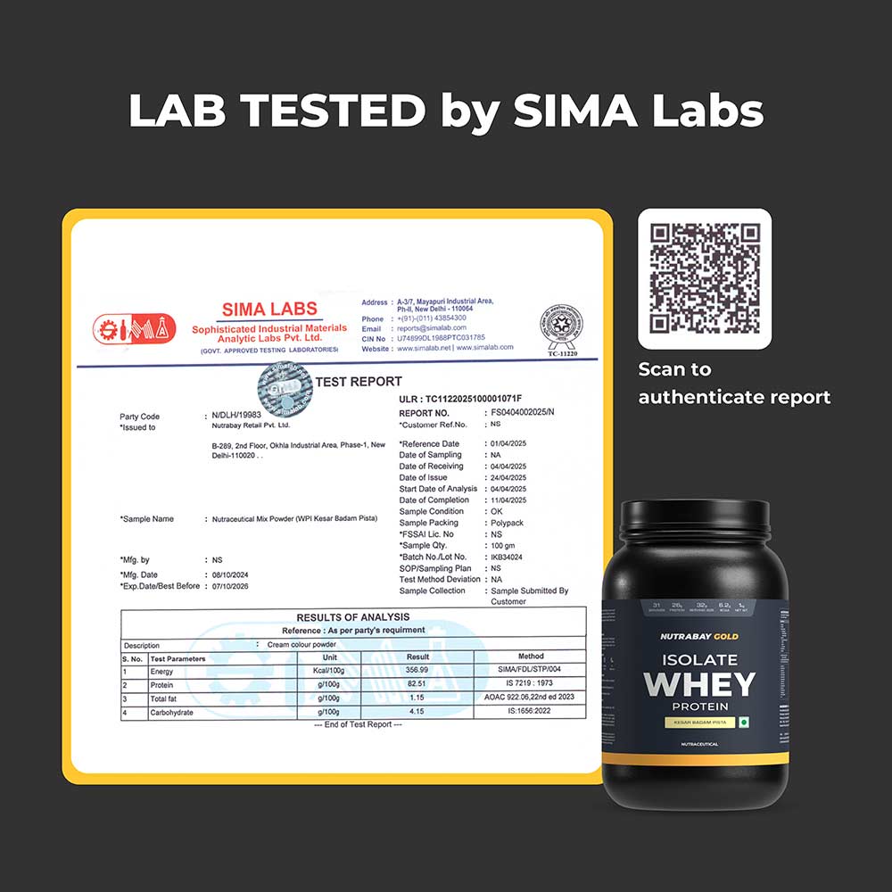 Nutrabay Gold Isolate Whey Protein,  2.2 lb  Kesar Badam Pista 
