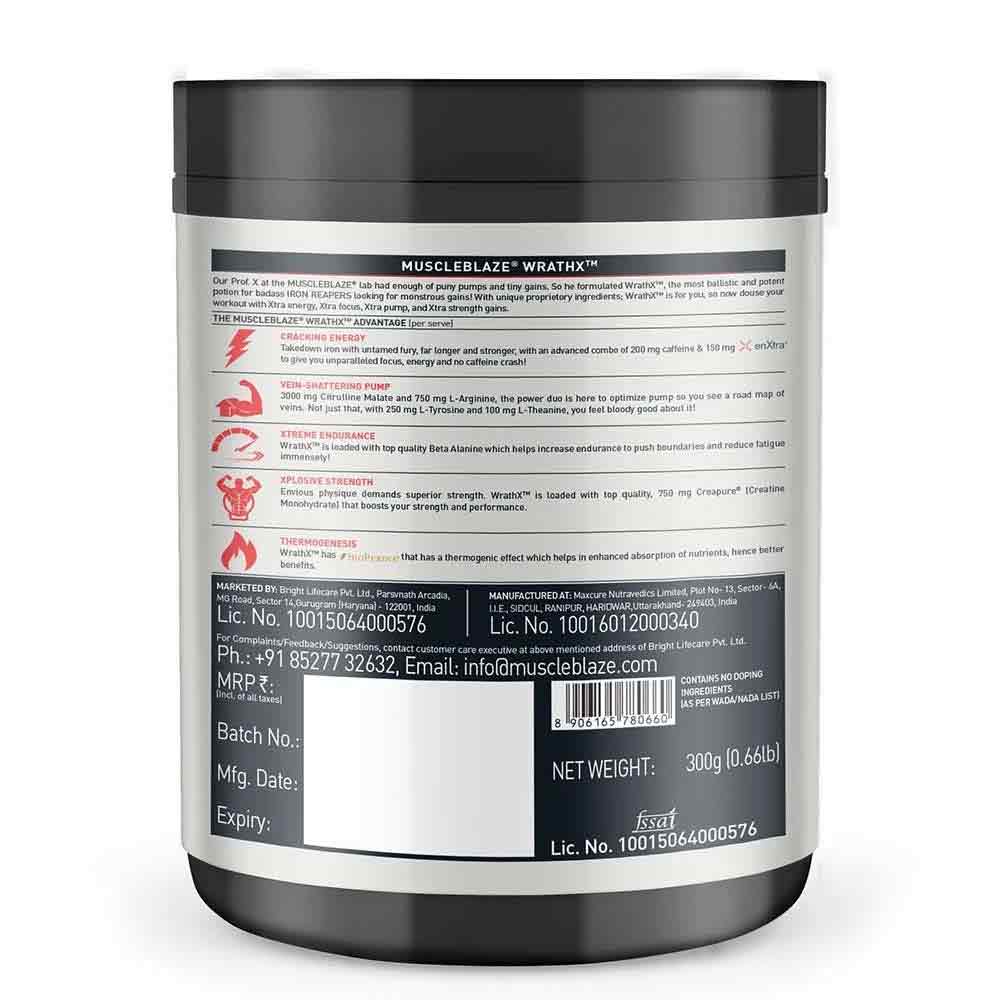 4 - MuscleBlaze Pre Workout WrathX OP,  0.66 lb  Voodoo Black 
