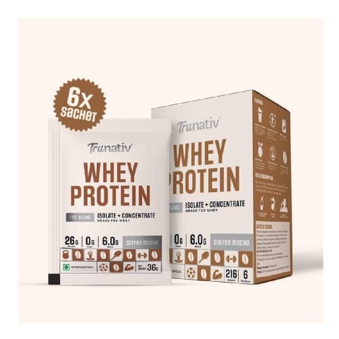 10 - TruNativ Pro Blend Whey Protein,  6 sachets/pack  Coffee Mocha 