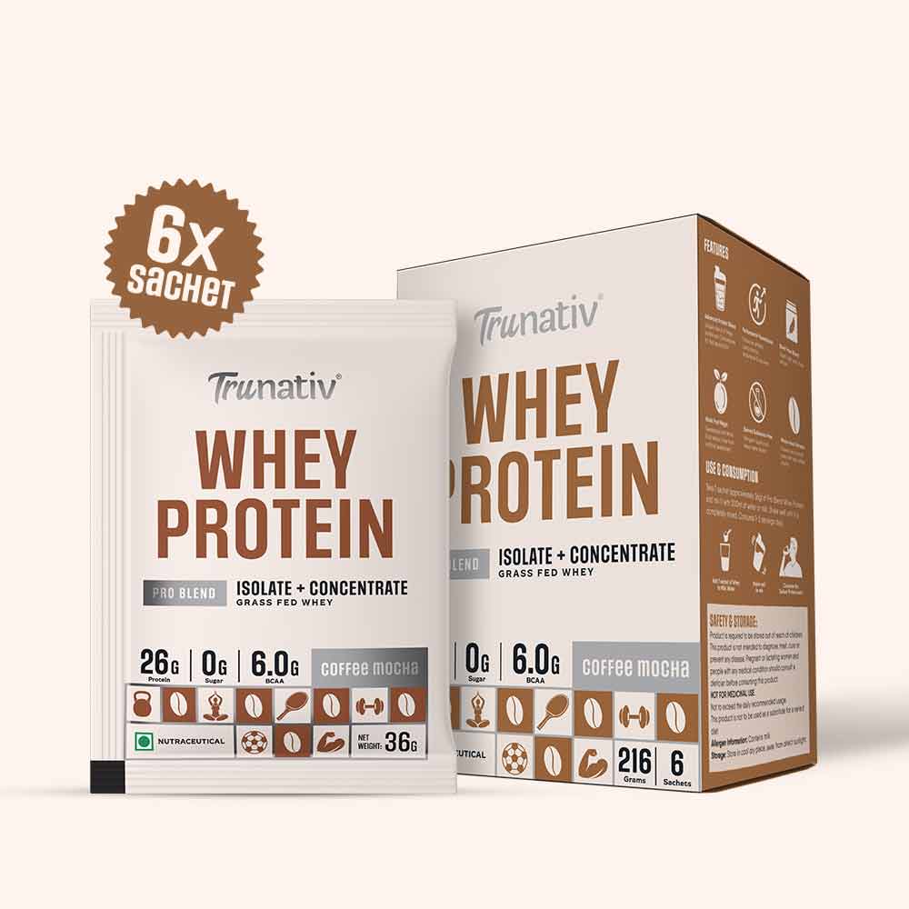 10 - TruNativ Pro Blend Whey Protein,  6 sachets/pack  Coffee Mocha 
