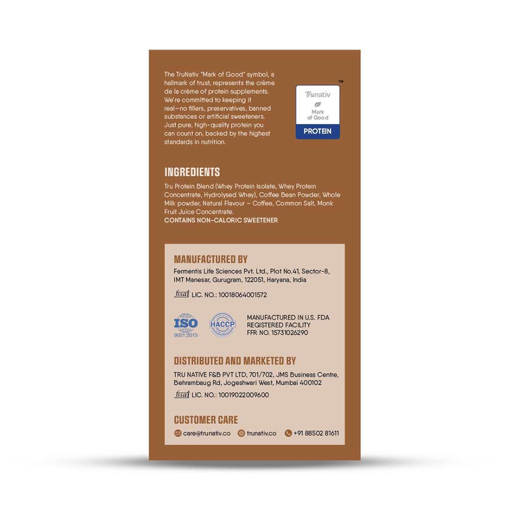 9 - TruNativ Pro Blend Whey Protein,  6 sachets/pack  Coffee Mocha 