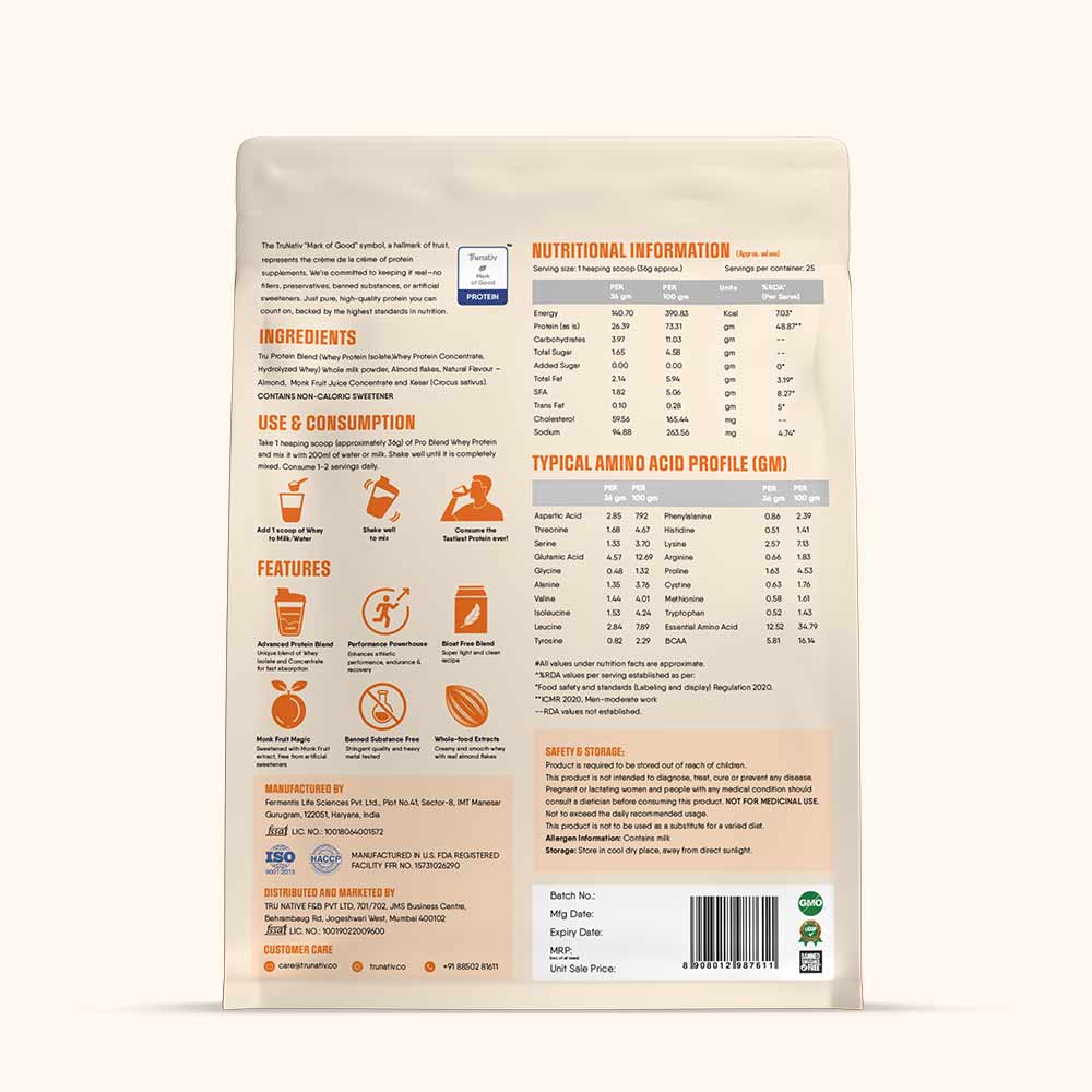 2 - TruNativ Pro Blend Whey Protein,  2 lb  Kesar Badam 