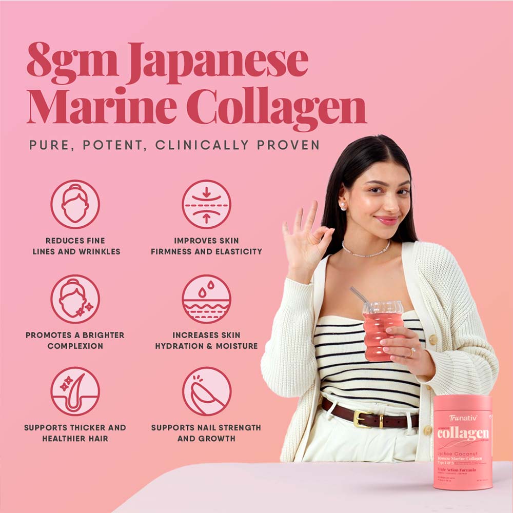 3 - TruNativ Advanced Collagen Peptides,  200 g  Lychee Coconut (Japanese Marine Collagen Type 1 & 3) 