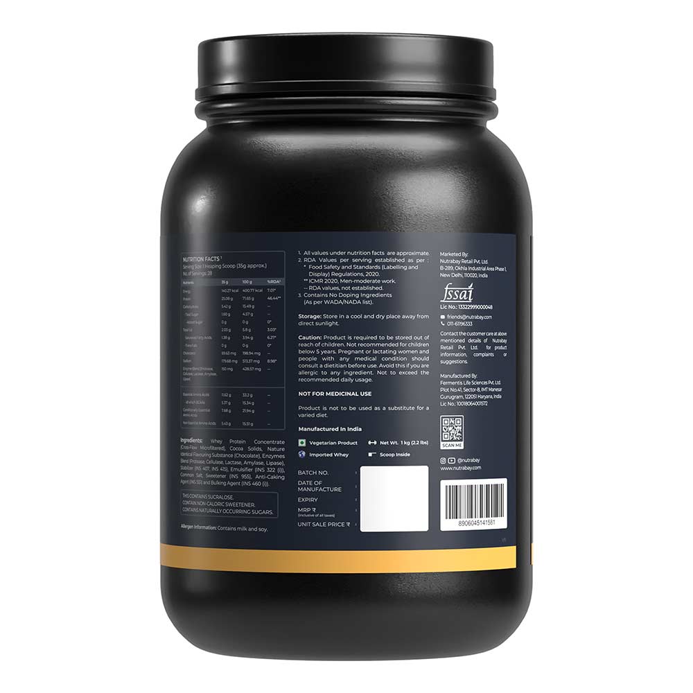 10 - Nutrabay Gold Concentrate Whey Protein,  2.2 lb  Rich Chocolate Creme 