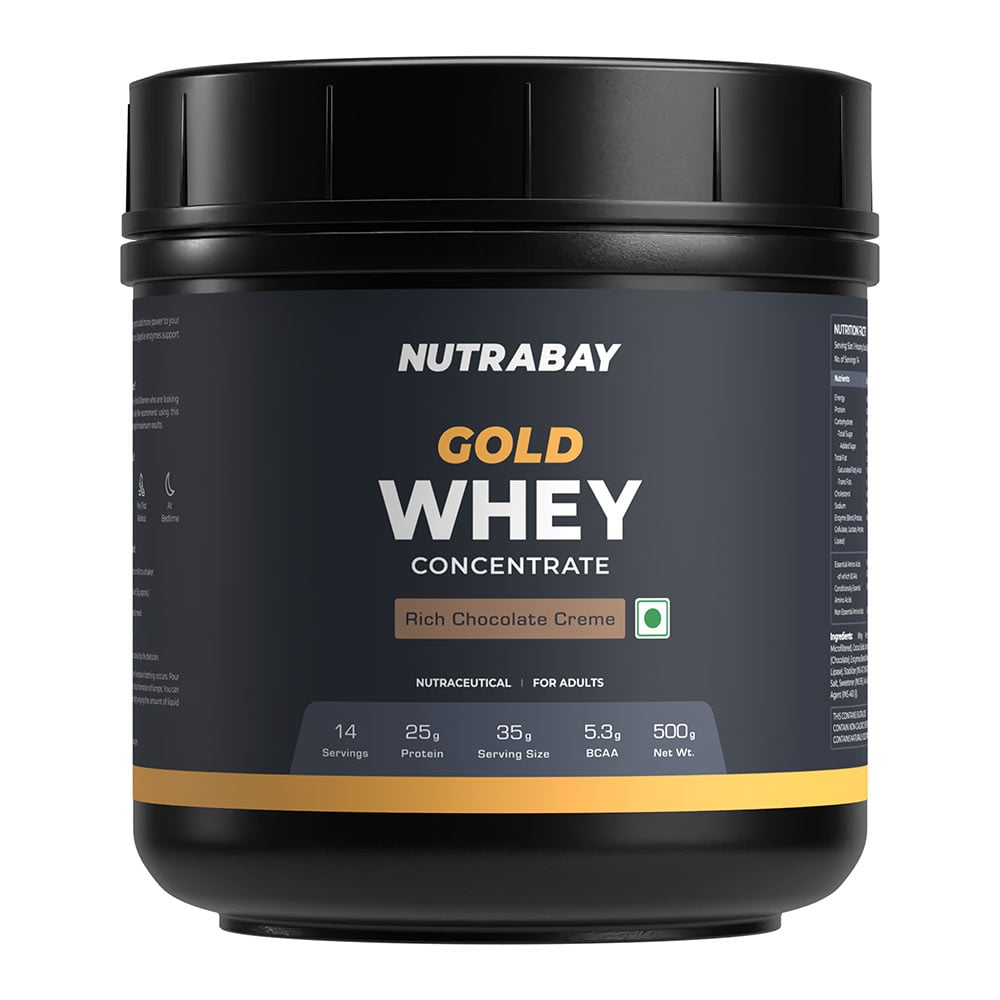 2 - Nutrabay Gold Concentrate Whey Protein,  1.1 lb  Rich Chocolate Creme 