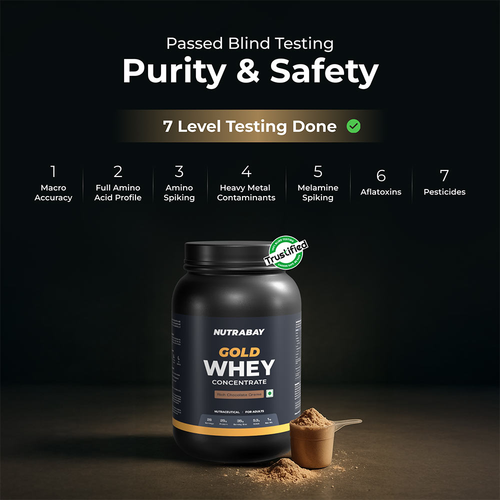 4 - Nutrabay Gold Concentrate Whey Protein,  2.2 lb  Rich Chocolate Creme 