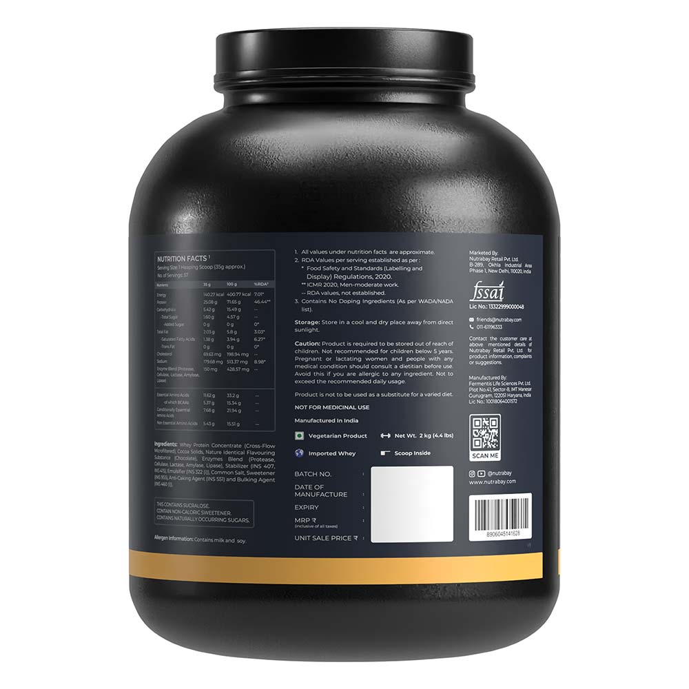 1 - Nutrabay Gold Concentrate Whey Protein,  4.4 lb  Rich Chocolate Creme 