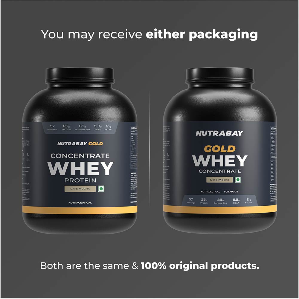 2 - Nutrabay Gold Concentrate Whey Protein,  4.4 lb  Cafe Mocha 