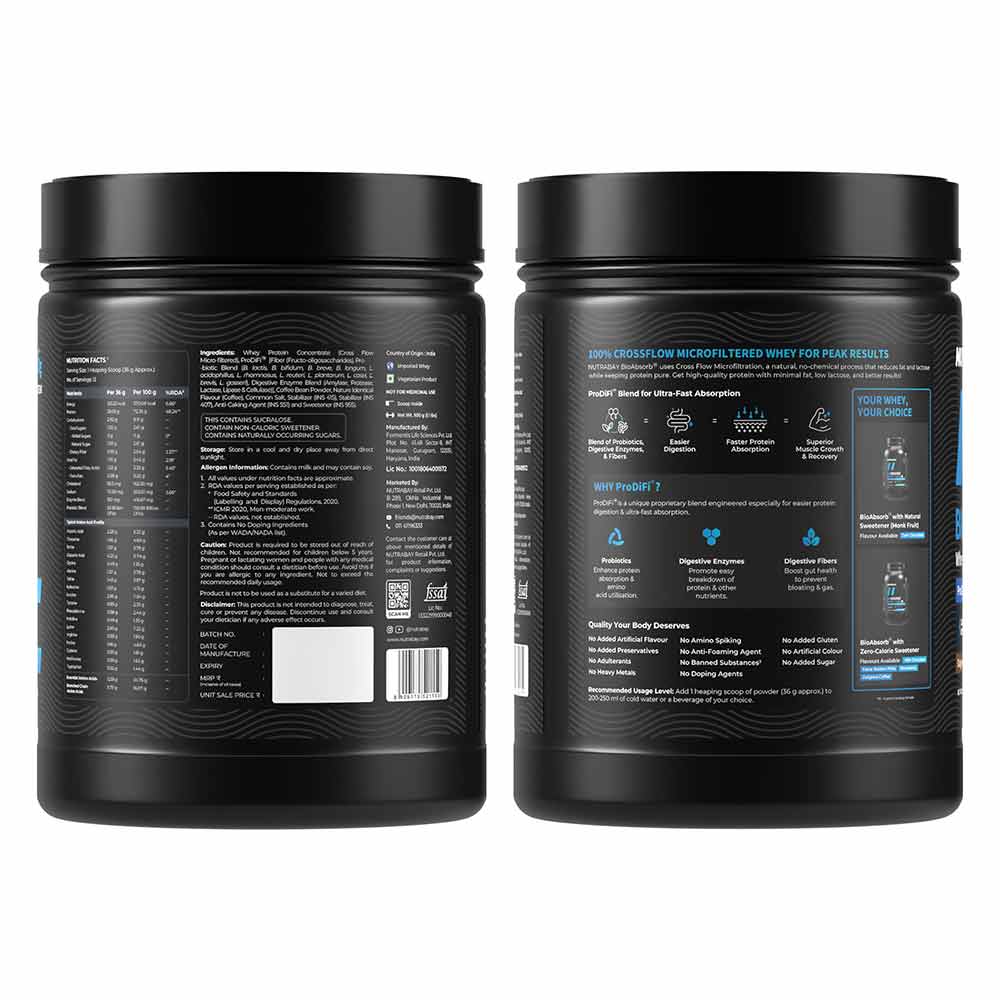 9 - Nutrabay BioAbsorb Whey Protein,  1.1 lb  Dalgona Coffee 