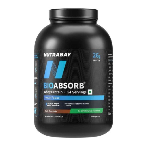1 - Nutrabay BioAbsorb Whey Protein,  4.4 lb  Dark Chocolate 