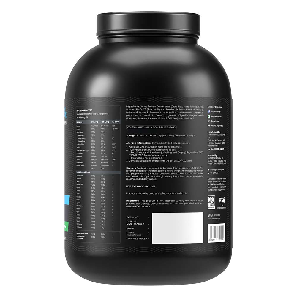 8 - Nutrabay BioAbsorb Whey Protein,  4.4 lb  Dark Chocolate 