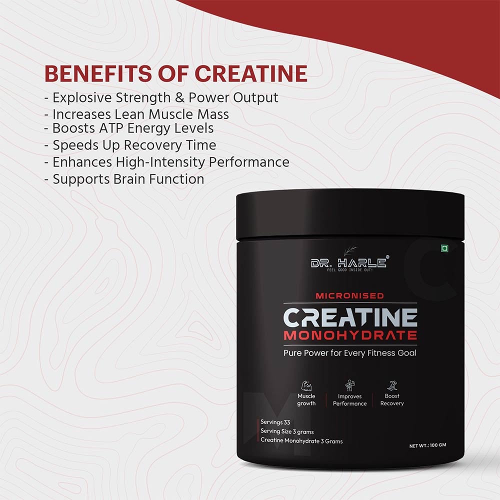 4 - DR. HARLE Micronised Pure Creatine Monohydrate,  Unflavoured  0.22 lb 