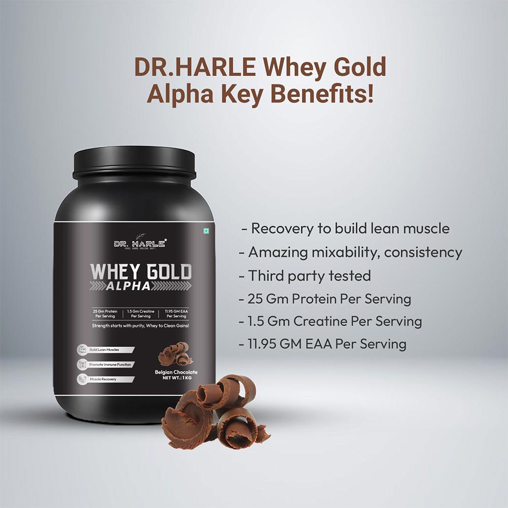 6 - DR. HARLE Alpha Whey Protein,  2.2 lb  Belgian Chocolate 