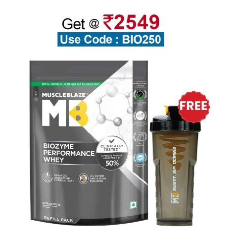 MuscleBlaze Biozyme Performance Whey, 2.2 lb Refill Pack Magical Mango