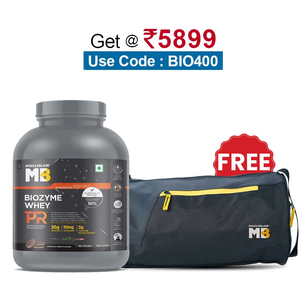 MuscleBlaze Biozyme Whey PR,  4.4 lb  Cookies & Cream 