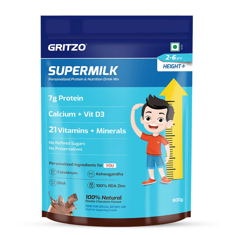 1 - Supermilk Height+ for Boy/Girl 2 to 6 years,  1 kg  Double Chocolate  2-6 Yrs  Boy/Girl  Height+ 