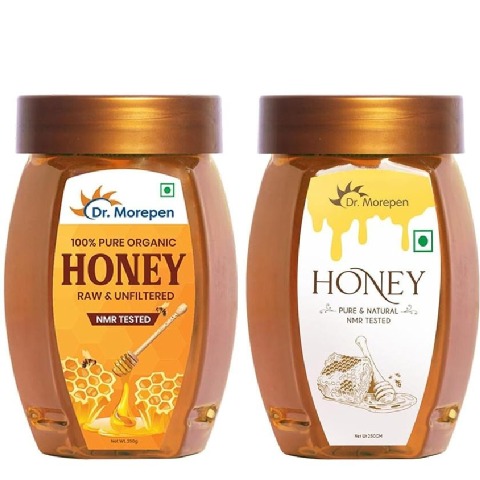 1 - Dr. Morepen 100% Pure Organic Honey & Multi Flora Honey,  250 g  Pure & Natural 