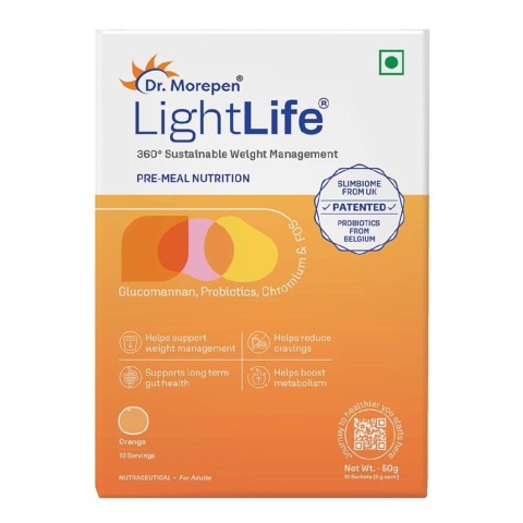1 - Dr. Morepen LightLife Pre-Meal Nutrition,  10 sachets/pack  Orange 