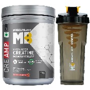 MuscleBlaze Creatine Monohydrate CreAMP Watermelon Kool Aid 0.71 lb & Shaker Combo