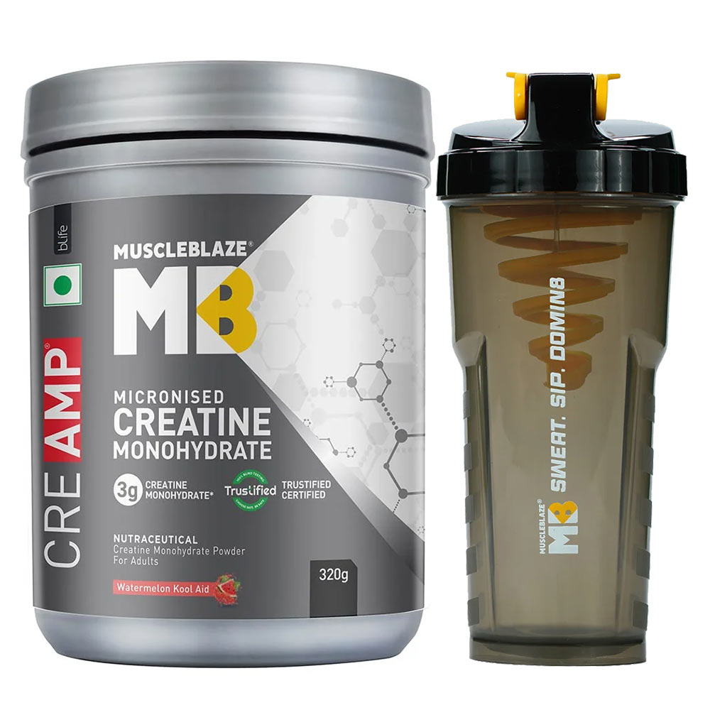 MuscleBlaze Creatine Monohydrate CreAMP Watermelon Kool Aid 0.71 lb	& Shaker 650 ml