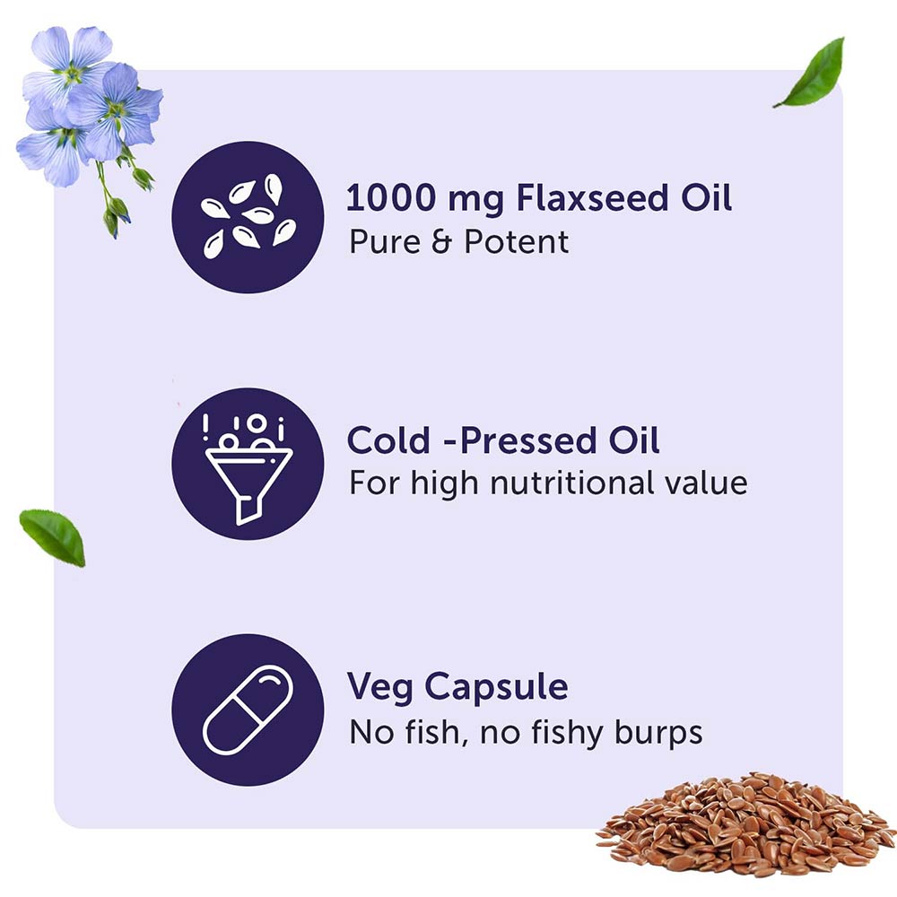 8 - Neuherbs Omega Flaxseed Oil 1000mg with 3-6-9,  60 capsules 