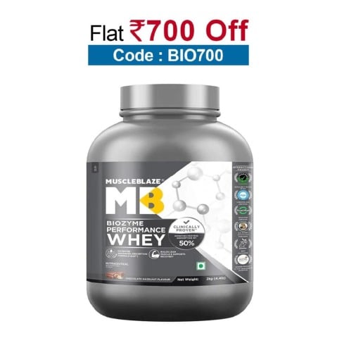 MuscleBlaze Biozyme Performance Whey, 4.4 lb Chocolate Hazelnut