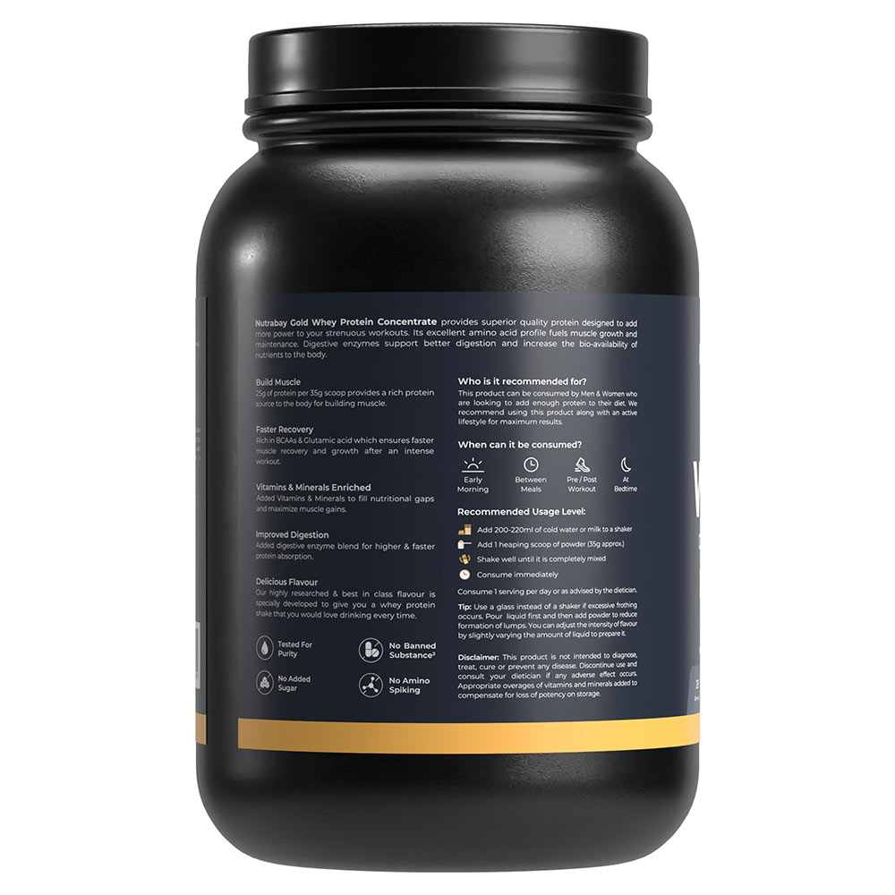 6 - Nutrabay Gold Concentrate Whey Protein,  2.2 lb  Kesar Badam Pista 
