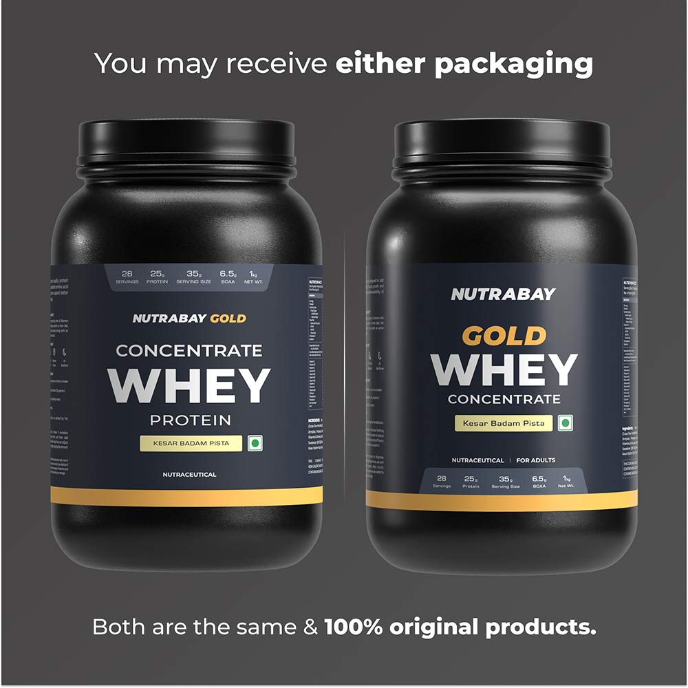 2 - Nutrabay Gold Concentrate Whey Protein,  2.2 lb  Kesar Badam Pista 