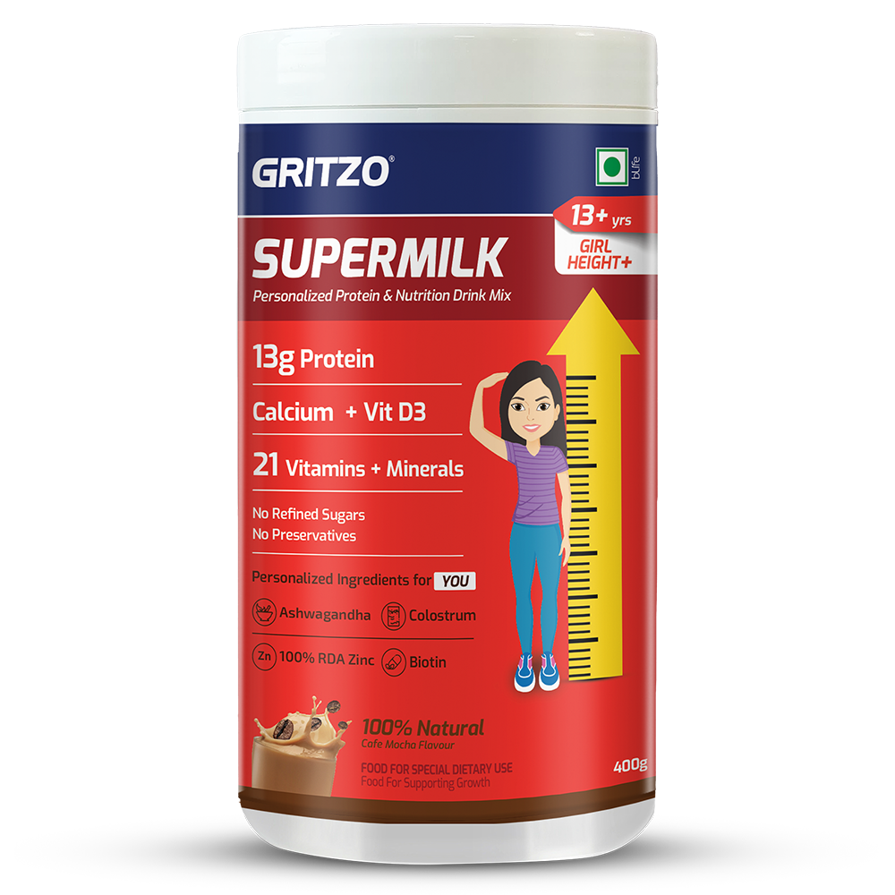1 - Supermilk Height+ for Girl 13+ years,  400 g  Cafe Mocha  13+ Yrs  Girl  Height+ 