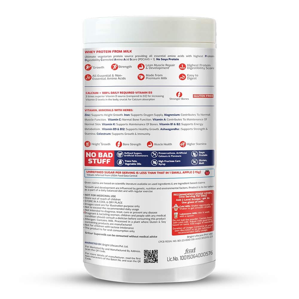 10 - Supermilk Gritzo Height+ for 13+ Yrs Boys Personalized Protein & Nutrition Drink Mix,  400 g  Cafe Mocha
