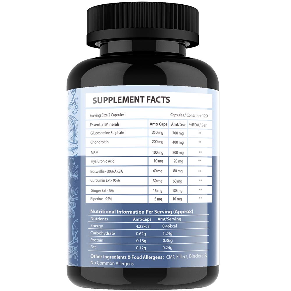 6 - Vitaminhaat Glucosamine Chondroitin MSM Hyaluronic Acid,  120 capsules 