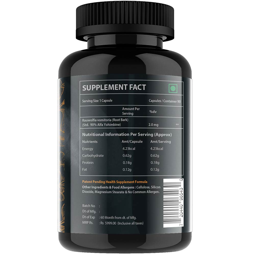 5 - Vitaminhaat Rauwolscine Alpha Yohimbine HCL,  90 capsules  Unflavoured 