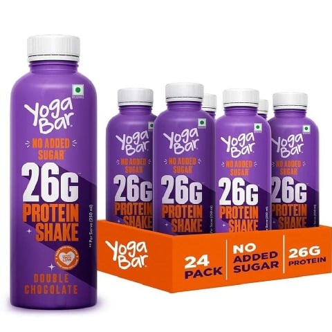 1 - Yogabar 26g Protein Shake,  12 Piece(s)/Pack  Double Chocolate 