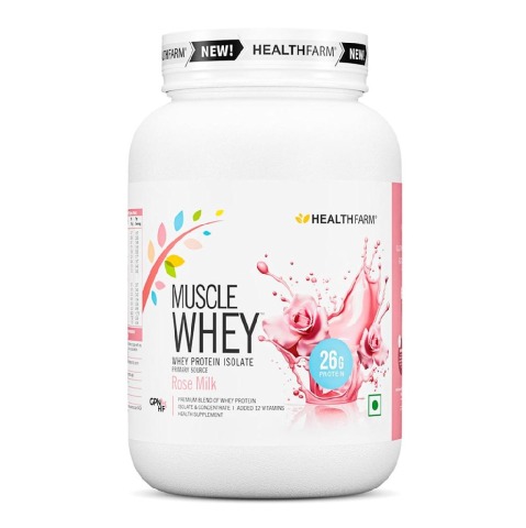 1 - Healthfarm Muscle Whey,  2.2 lb  Rose Milk 