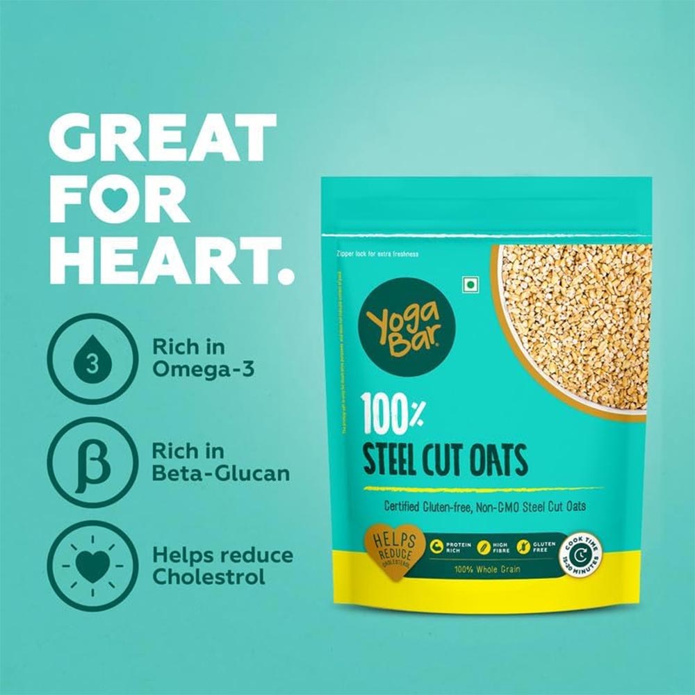 4 - Yogabar 100% Steel Cut Oats,  750 g  Unflavoured (Pack of 2) 